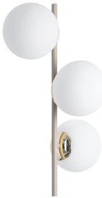 Stojacia lampa Florence, 3x biele sklenené tienidlo, g/be