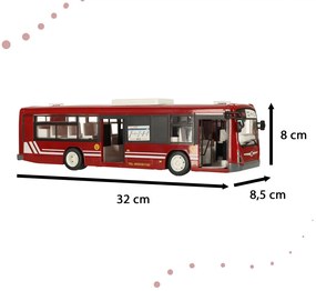 KIK RC autobus na diaľkové ovládanie s dverami červený