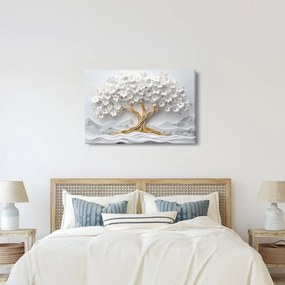Obraz – 3D elegantný strom života plný kvetov (90x60 cm)