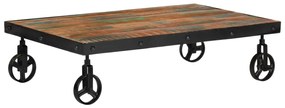 Konferenčný stolík s kolieskami 100x60x26 cm recyklované drevo