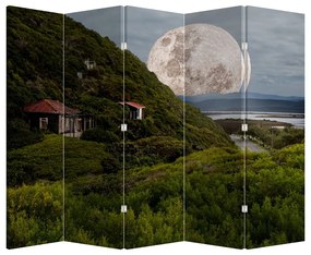 Paraván - Krajina s mesiacom (210x170 cm)
