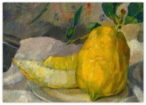 Sklenený obraz - French 19th Century, Melon and Lemon, reprodukcia (70x50 cm)