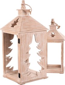Set dvoch lampášov domček hnedý DA220 (2 ks)