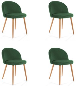 Sametová čalouněná židle Gera zelená