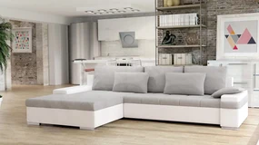 Rohová sedačka Kanton, Dostupné poťahy: ekokoža Soft 011 + Lawa 05, Strana: pravá