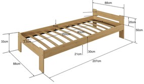 Posteľ orech Jasněna 80x200