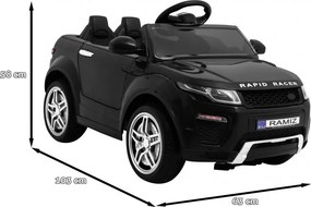 Ramiz Elektrické autíčko Rapid Racer pre deti, čierne SUV + diaľkové ovládanie