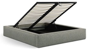 Zelená čalúnená dvojlôžková posteľ s úložným priestorom s roštom 200x200 cm Simon Darren – Micadoni