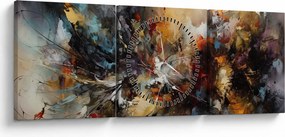 Obraz - Abstraktná grafika (s hodinami) (90x30 cm)