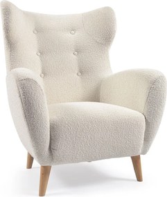 Biele kreslo z textílie buklé Patio – Kave Home