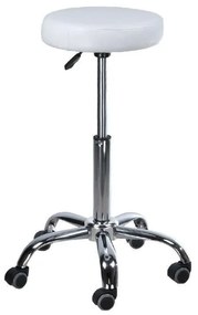 LuxuryForm DESIGN Taburet PING na podstave s kolieskami - biely