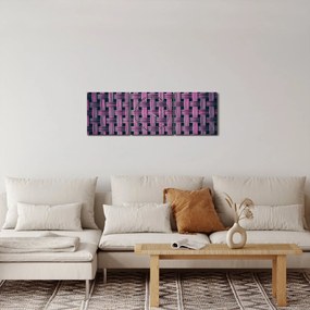 Obraz fialovej textúry (s hodinami) (90x30 cm)