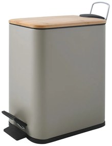 Taupe nášľapný oceľový odpadkový kôš 5 l Erik – Spirella