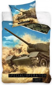 Detské bavlnené posteľné obliečky s vojenskou tematikou Rozmer: 160x200 + 1x 70x80