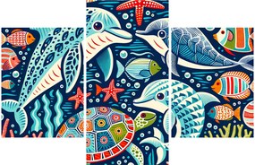 Obraz – Kreslené vodné zvieratká (90x60 cm)