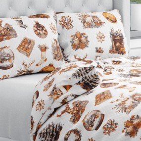 Biante Bavlnené posteľné obliečky Sandra SA-543 Vianočná atmosféra Jednolôžko 140x200 a 70x90 cm