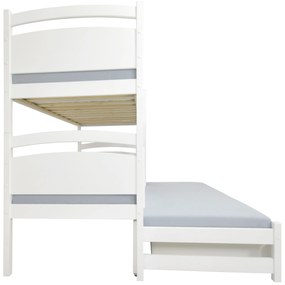 Wilsondo Poschodová posteľ s prístelkou Petra 2 90x200 - biela