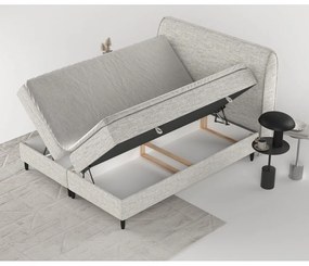 Svetlosivá boxspring posteľ s úložným priestorom 200x200 cm Melba – Maison de Rêve