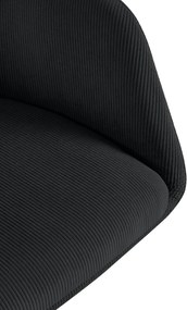 Jedálenská stolička Olema látka cord - čierna