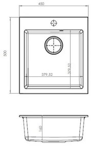 ALVEUS 1133432 - Kuchynský drez CORTINA 50x45 cm granit/čierna