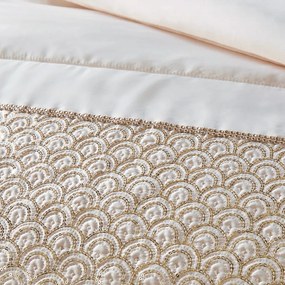 Béžový prešívaný pléd z mikrosaténu 240x260 cm Deco Sequin – Catherine Lansfield