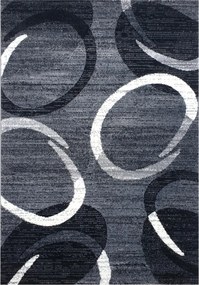Spoltex, Kusový koberec Florida New 308-72 grey/black, 200x290, šedá, chodba / predsieň