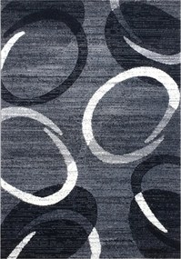 Spoltex, Kusový koberec Florida New 308-72 grey/black, 80x150, šedá, chodba / predsieň