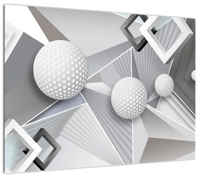 Geometrický abstraktný sklenený obraz (70x50 cm)