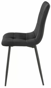 Sametová jídelní židle Ivo černá