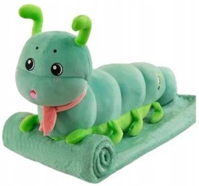 Plyšová HÚSENICA s detskou dekou vo vnútri, zelená