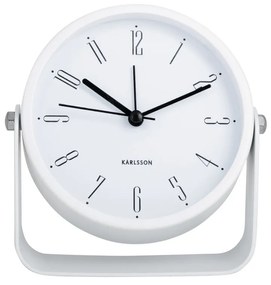 Karlsson  5989WH dizajnový budík biely, priemer 12cm