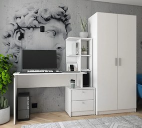 Písací stôl s regálom Talent T7 P - biela