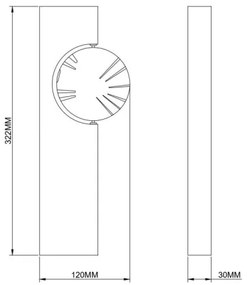 Zuma Line 003064-034753 - LED Nástenné svietidlo FLUX LED/3W/230V čierna/zlatá