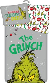 Jerry Fabrics Vianočné bavlnené obliečky 140x200 + 70x90 cm - Grinch "The Grinch"