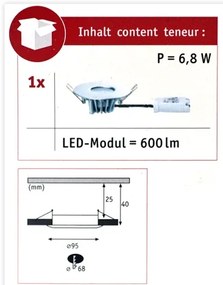 Paulmann 79668 - LED/5,3W IP44 Kúpeľňové podhľadové svietidlo HOUSE 230V