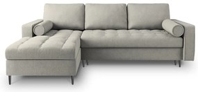 Svetlosivá rozkladacia rohová pohovka Milo Casa Santo, ľavý roh