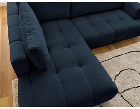 Tmavomodrá rozkladacia/s úložným priestorom rohová pohovka (ľavý roh/do L) Fuji – Bobochic Paris