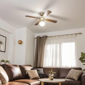 ZEVENTI - Stropný ventilátor NAVAGIO 1xE27/60W/230V hnedá