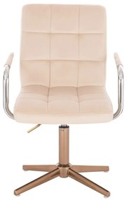 LuxuryForm DESIGN Stolička VERONA VELUR na zlatom kríži - krémová