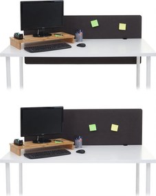 Akustický panel na stôl HWC-G75 - dvojstenná látka/textil - 60x140 - hnedo-sivá