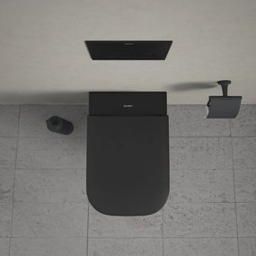 DURAVIT Happy D.2 závesné WC Rimless s hlbokým splachovaním, 365 x 540 mm, antracit/antracit matný, s povrchom WonderGliss, 22220989001