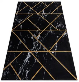 Koberec EMERALD exkluzívne 2000 glamour, štýlový geometrický, mramor čierna / zlato Veľkosť: 120x170 cm