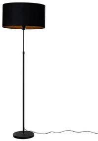 Stojacia lampa čierna s oválnym zamatovým tienidlom 50 cm - Parte