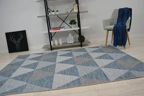 Koberec SIZAL LOFT 21132 Trojuholníky slonia kosť / strieborný / nebeský