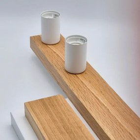 Prisadený luster MATTE 4xE27/15W/230V biela/dub