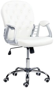 Otočná kancelárska stolička z umelej kože biela PRINCESS Beliani