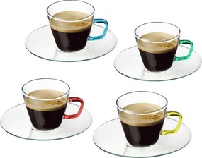 SIMAX PRESSO COLOUR POHÁR S PODŠÁLKOU 80ML SADA 4KS