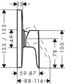 Hansgrohe Talis E - Páková sprchová batéria HighFlow pod omietku, chróm 71768000