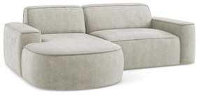 Krémová ženilková rohová pohovka (ľavý roh/s leňoškou) Omao – Makamii