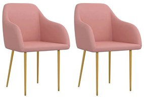 Jedálenské stoličky 2 ks, ružové, zamatové 330650
